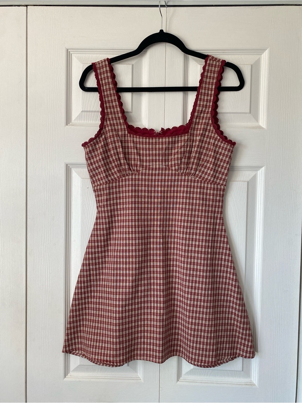 Princess Polly Red Gingham Square-Neck Mini Dress - Picture 5 of 7